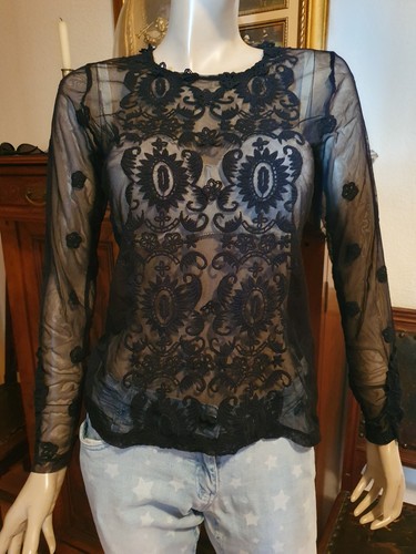 Schwarze boho hippie bluse - boho,