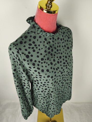 Bluse 36 grün - gr., schwarz