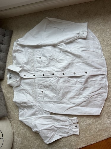 Vintage bluse weiß mit - vintage,